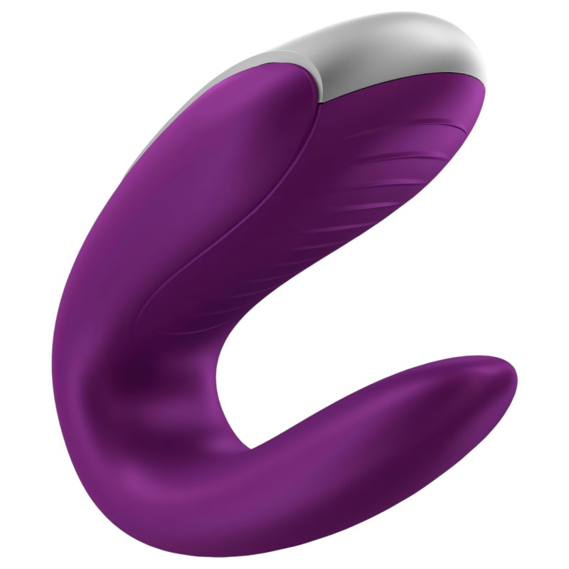 Satisfyer Double Fun - app-vezérelt párvibrátor pároknak (lila) 154887 termék bemutató kép