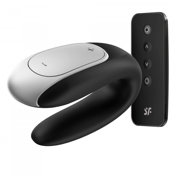 Satisfyer Double Fun - okos, vízálló párvibrátor (fekete)