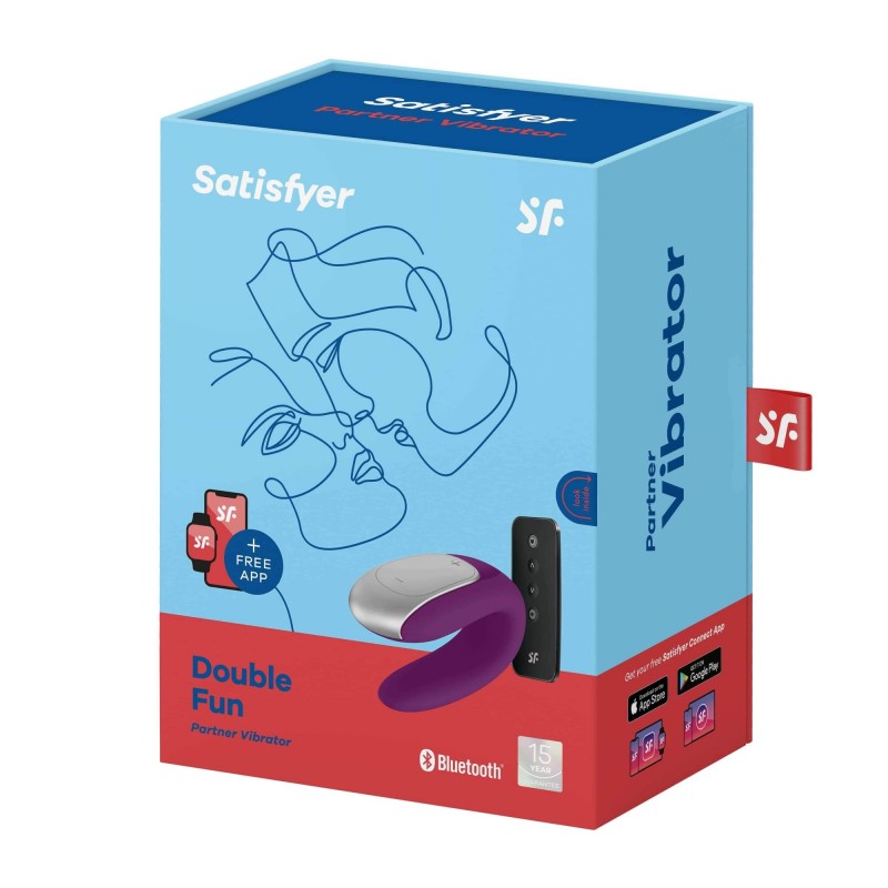 Satisfyer Double Fun - okos párvibrátor (lila) 81684 termék bemutató kép