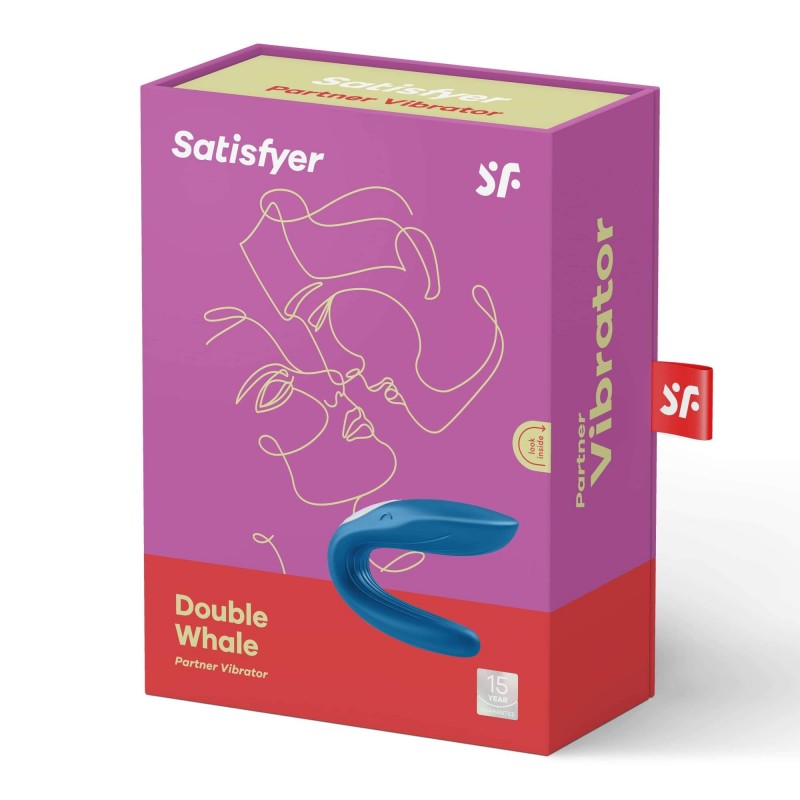 Satisfyer Double Whale - két-motoros párvibrátor (kék) 88154 termék bemutató kép