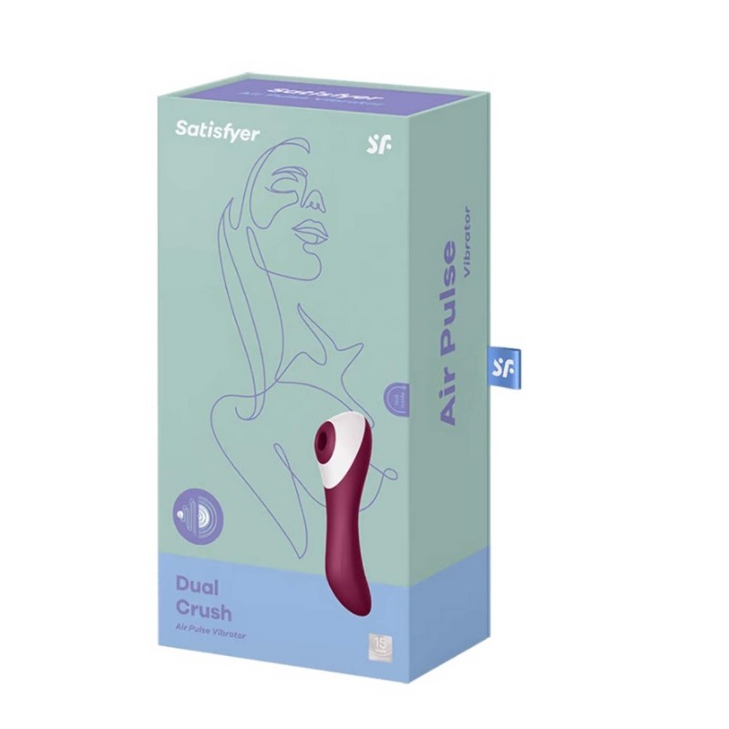 Satisfyer Dual Crush - akkus hüvelyi és csikló vibrátor (piros) 53806 termék bemutató kép