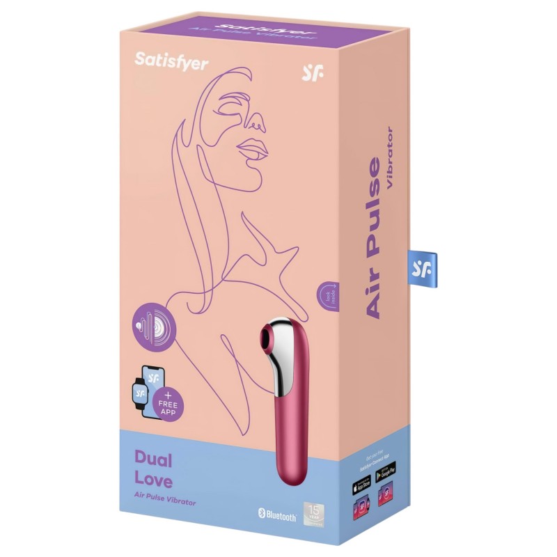 Satisfyer Dual Love - app-vezérelt csiklóvibrátor, csiklóizgató (piros) 158983 termék bemutató kép
