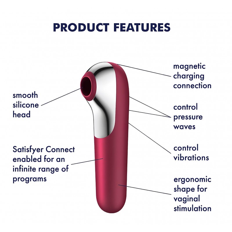 Satisfyer Dual Love - App-vezérelt csiklóvibrátor (piros) 146226 termék bemutató kép
