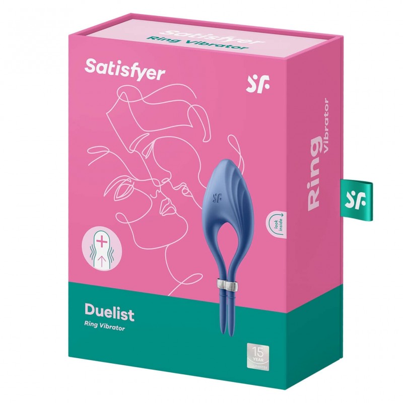 Satisfyer Duelist - akkus vibrációs péniszgyűrű (kék) 63270 termék bemutató kép