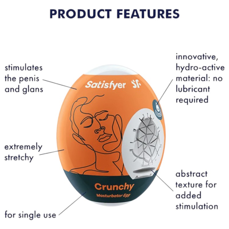 Satisfyer Egg Crunchy - tojás maszturbátor (1db) 104483 termék bemutató kép