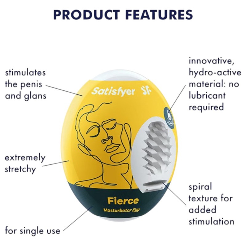 Satisfyer Egg Fierce - tojás maszturbátor férfiaknak (1 db) 129700 termék bemutató kép