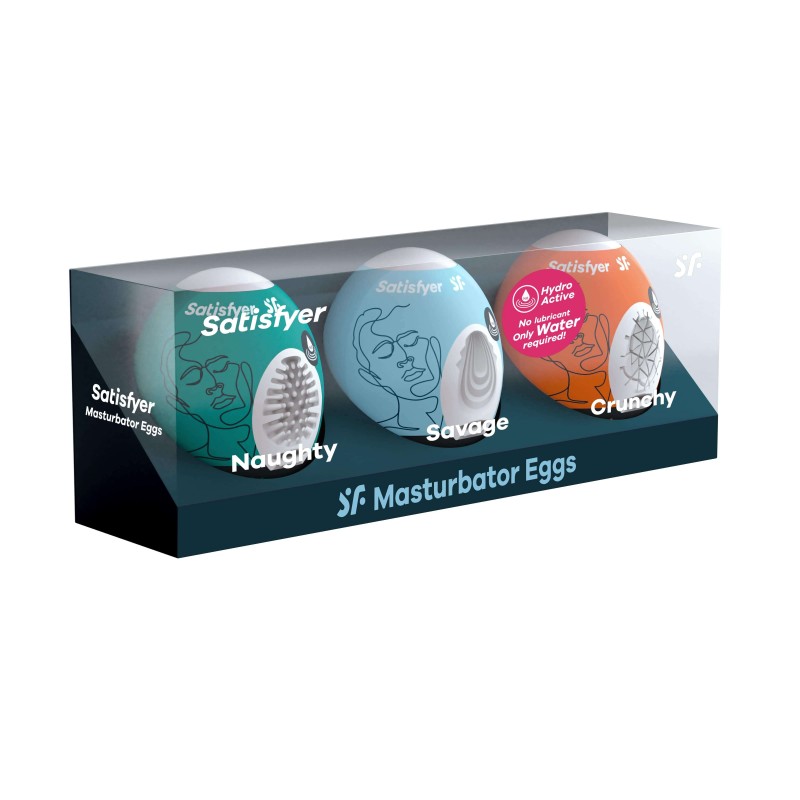 Satisfyer Egg NSC - tojás maszturbátor szett férfiaknak (3 db) 51891 termék bemutató kép
