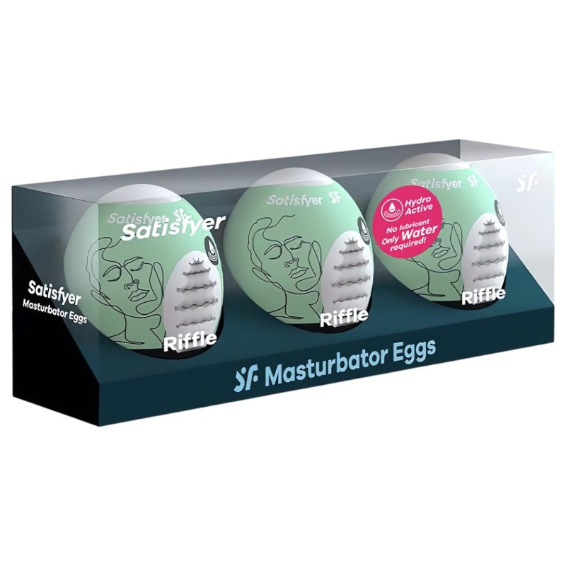Satisfyer Egg Riffle - tojás maszturbátor szett férfiaknak (3 db) 129710 termék bemutató kép