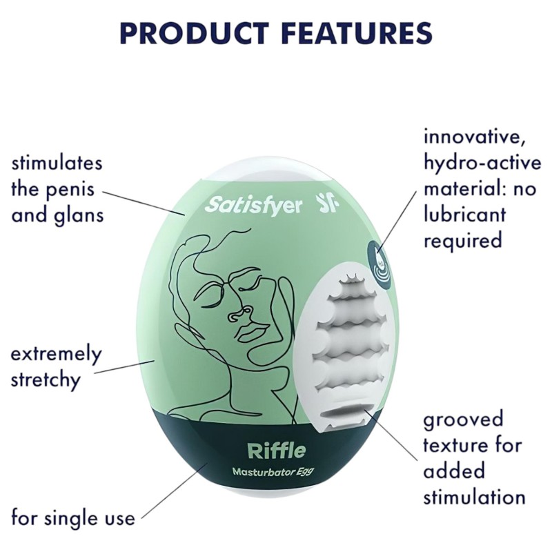 Satisfyer Egg Riffle - tojás maszturbátor szett férfiaknak (3 db) 156350 termék bemutató kép