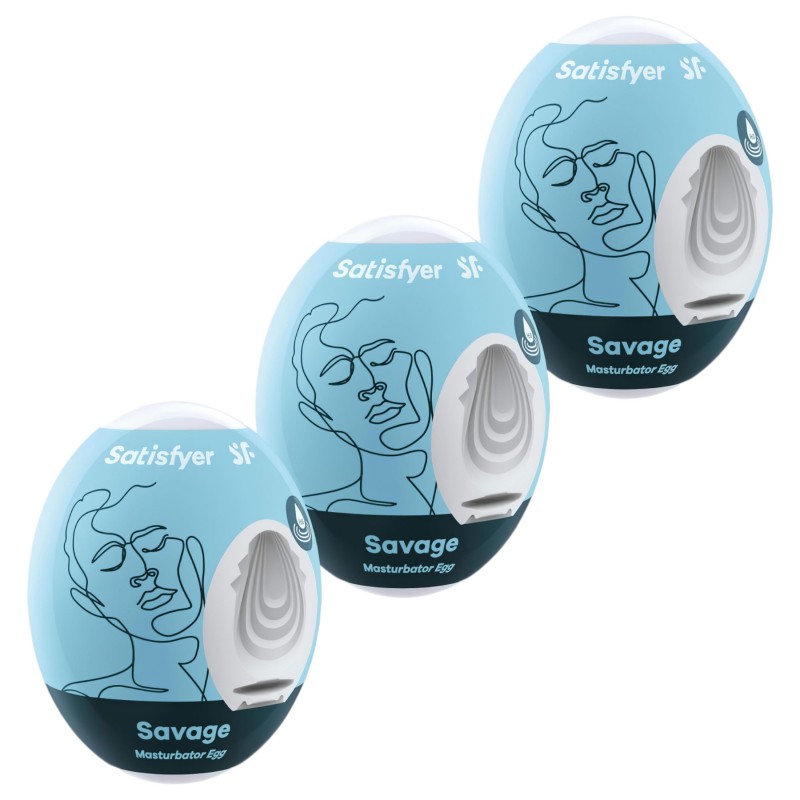 Satisfyer Egg Savage - tojás maszturbátor szett férfiaknak (3 db) 110225 termék bemutató kép