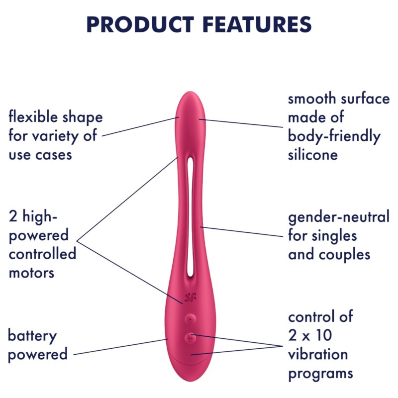 Satisfyer Elastic Game - elemes, flexibilis párvibrátor (pink) 125662 termék bemutató kép