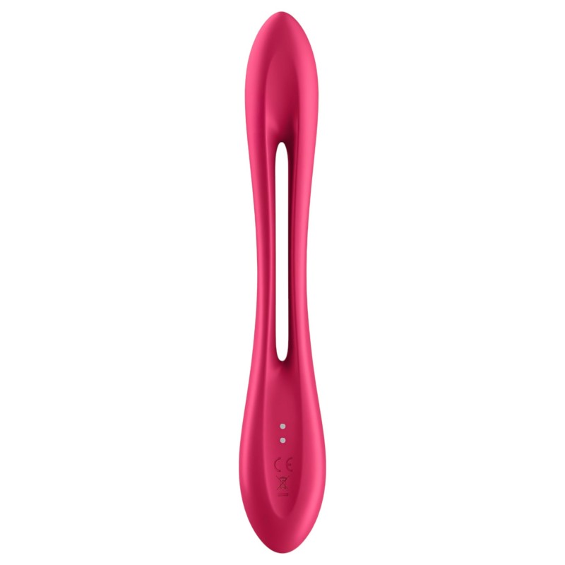 Satisfyer Elastic Joy - akkus, flexibilis párvibrátor pároknak (piros) 160980 termék bemutató kép