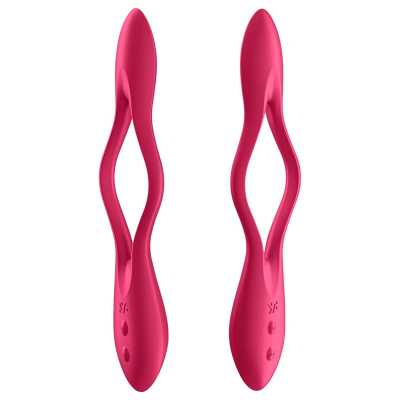 Satisfyer Elastic Joy - akkus, flexibilis párvibrátor pároknak (piros) 160981 termék bemutató kép