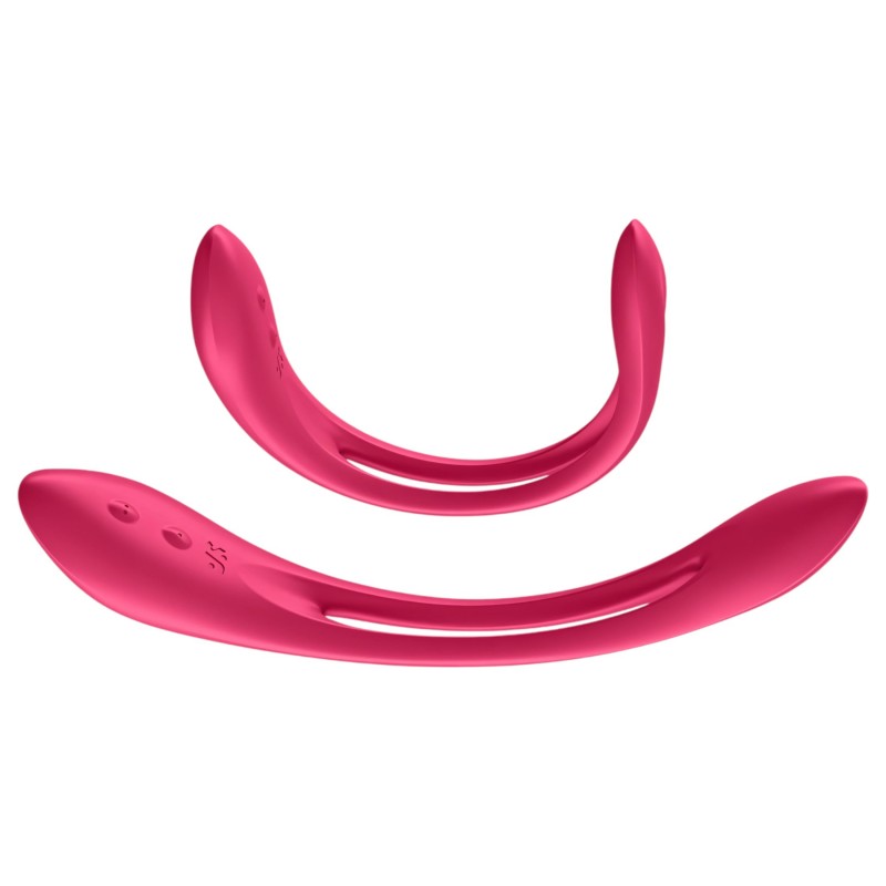 Satisfyer Elastic Joy - akkus, flexibilis párvibrátor pároknak (piros) 160982 termék bemutató kép