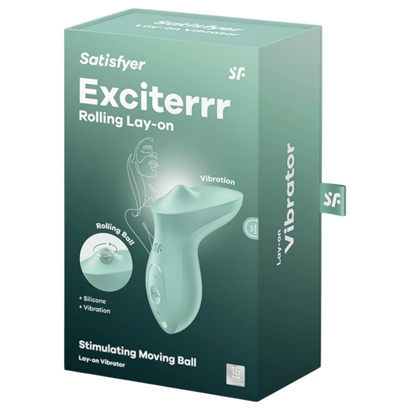 Satisfyer Exciterrr - forgó gyöngyös csikló vibrátor, csiklóizgató (zöld) 155193 termék bemutató kép