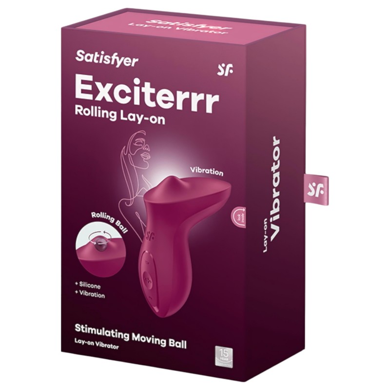 Satisfyer Exciterrr - forgó gyöngyös csikló vibrátor (piros) 116987 termék bemutató kép