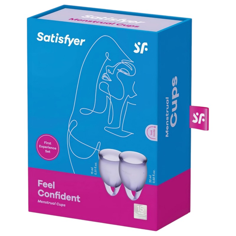 Satisfyer Feel Confident - menstruációs kehely szett (lila) 112500 termék bemutató kép