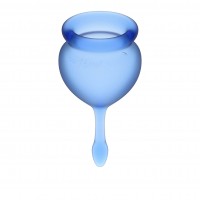 Satisfyer Feel Good - menstruációs kehely szett (kék) - 2db 45122 termék bemutató kép