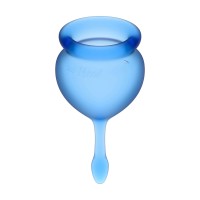 Satisfyer Feel Good - menstruációs kehely szett (kék) - 2db 45545 termék bemutató kép