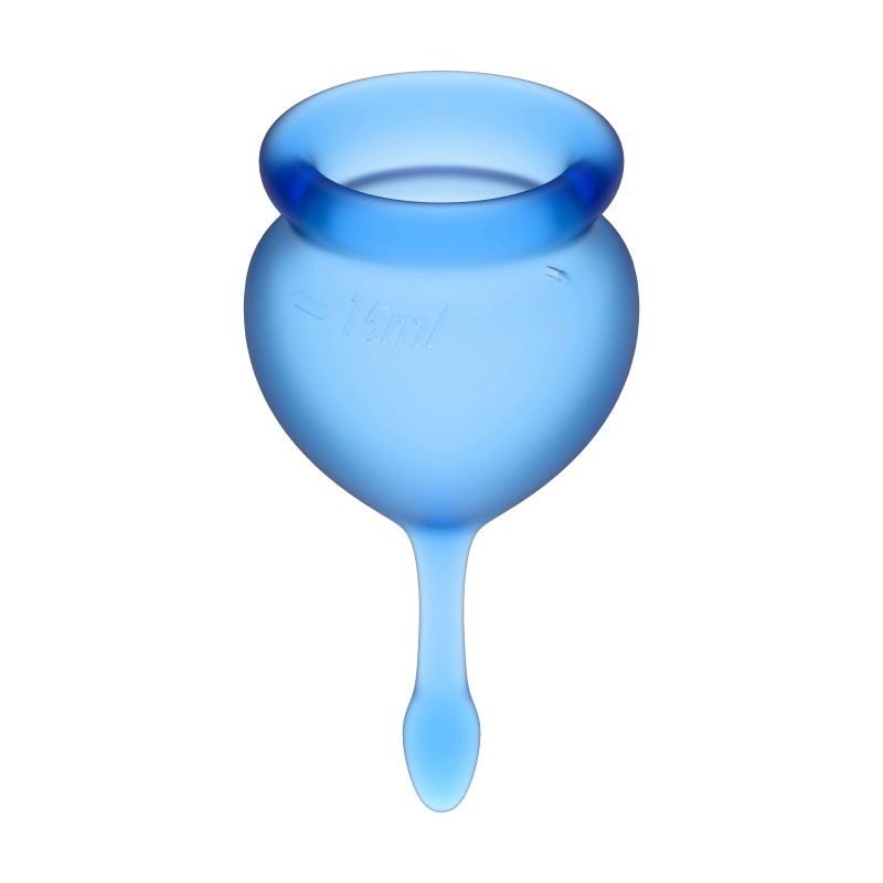 Satisfyer Feel Good - menstruációs kehely szett (kék) - 2db 45545 termék bemutató kép