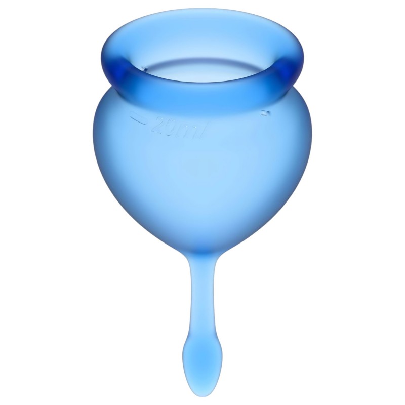 Satisfyer Feel Good - szilikon menstruációs kehely szett (kék, 2 db) 129313 termék bemutató kép