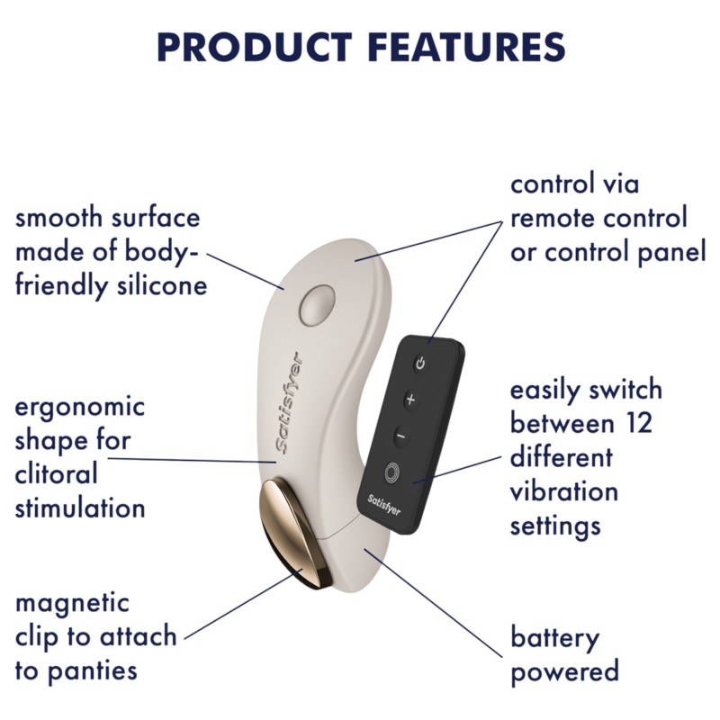 Satisfyer Little Secret - hordható bugyivibrátor (fehér) 125650 termék bemutató kép