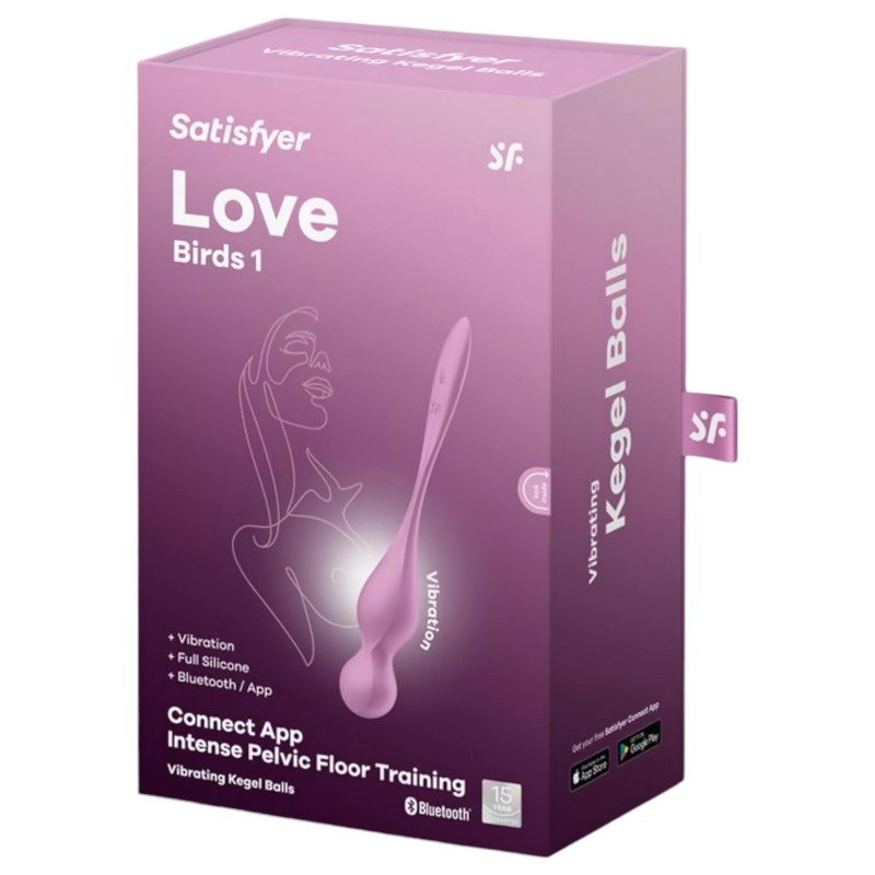 Satisfyer Love Birds 1 - App-vezérelt vibrációs gésagolyó (pink) 145940 termék bemutató kép