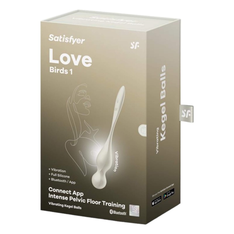 Satisfyer Love Birds 1 - App-vezérelt vibrációs gésagolyó (fehér) 89999 termék bemutató kép