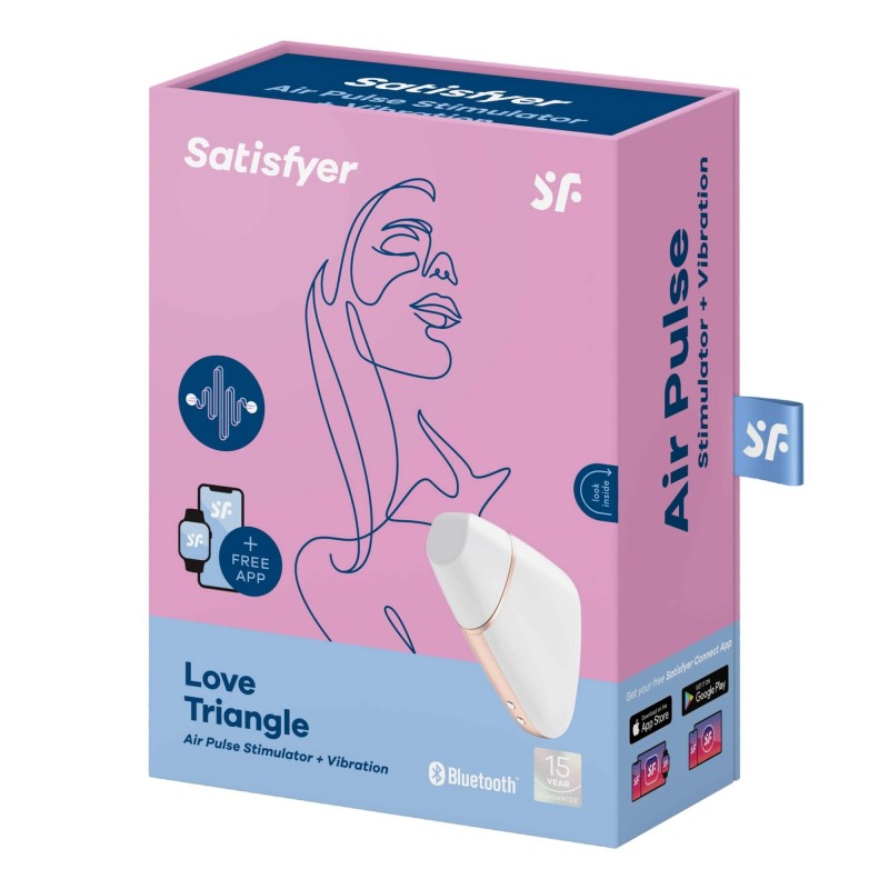 Satisfyer Love Triangle - okos léghullámos csiklóizgató (fehér) 83639 termék bemutató kép