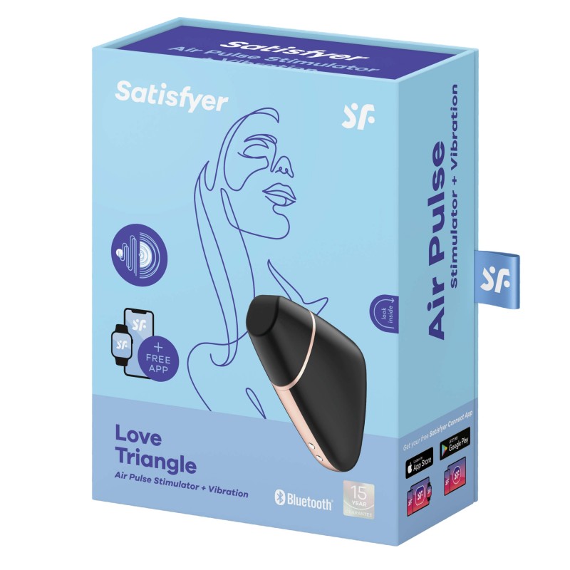 Satisfyer Love Triangle - okos léghullámos csiklóizgató (fekete) 38995 termék bemutató kép