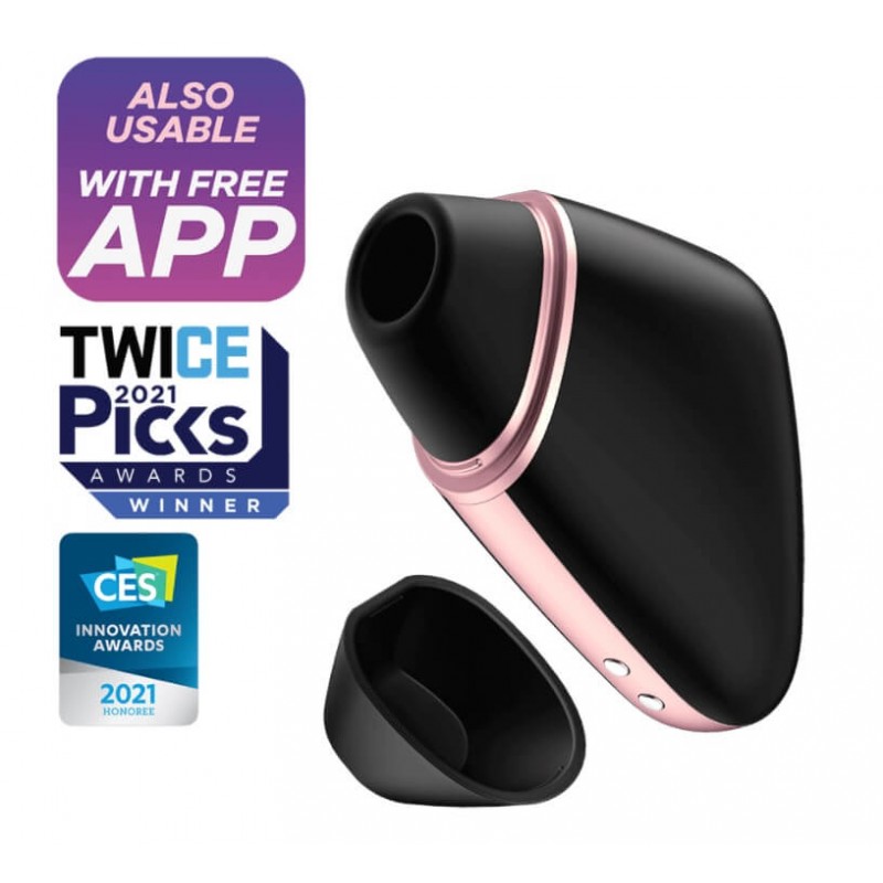 Satisfyer Love Triangle - okos léghullámos csiklóizgató (fekete) 84168 termék bemutató kép