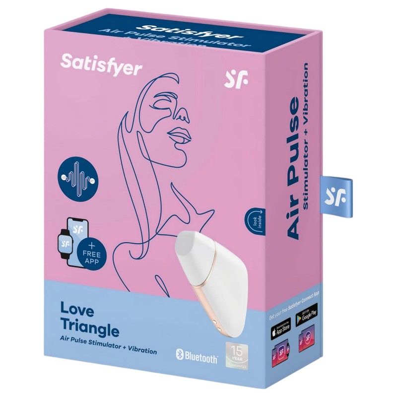 Satisfyer Love Triangle – App-vezérelt léghullámos csiklóizgató (fehér) 137728 termék bemutató kép
