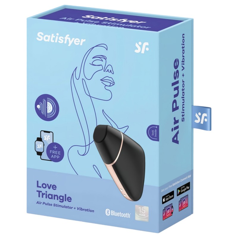Satisfyer Love Triangle – App-vezérelt léghullámos csiklóizgató (fekete) 139085 termék bemutató kép