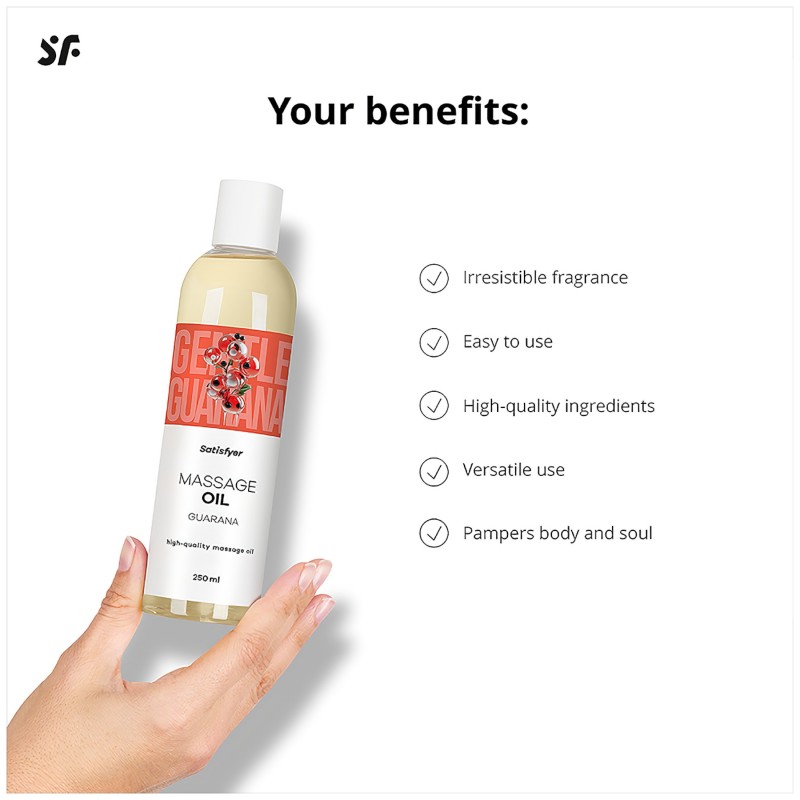 Satisfyer - masszázsolaj - guarana (250 ml) 150221 termék bemutató kép