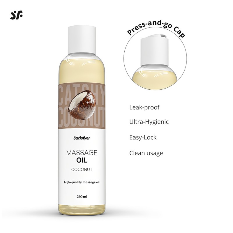 Satisfyer - masszázsolaj - kókusz (250 ml) 150236 termék bemutató kép