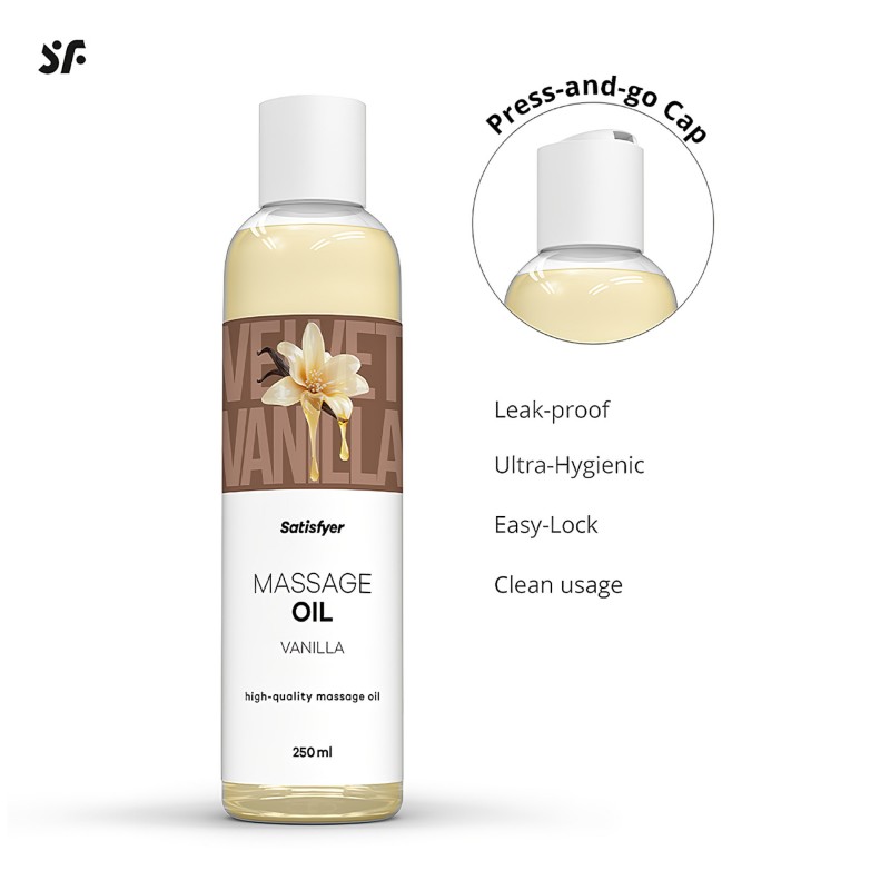 Satisfyer - masszázsolaj - vanília (250 ml) 150240 termék bemutató kép