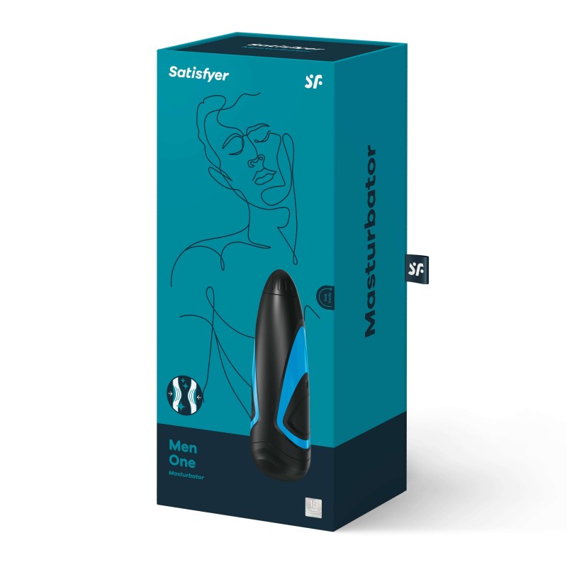 Satisfyer Men One - szívó maszturbátor (kék-fekete) 45159 termék bemutató kép