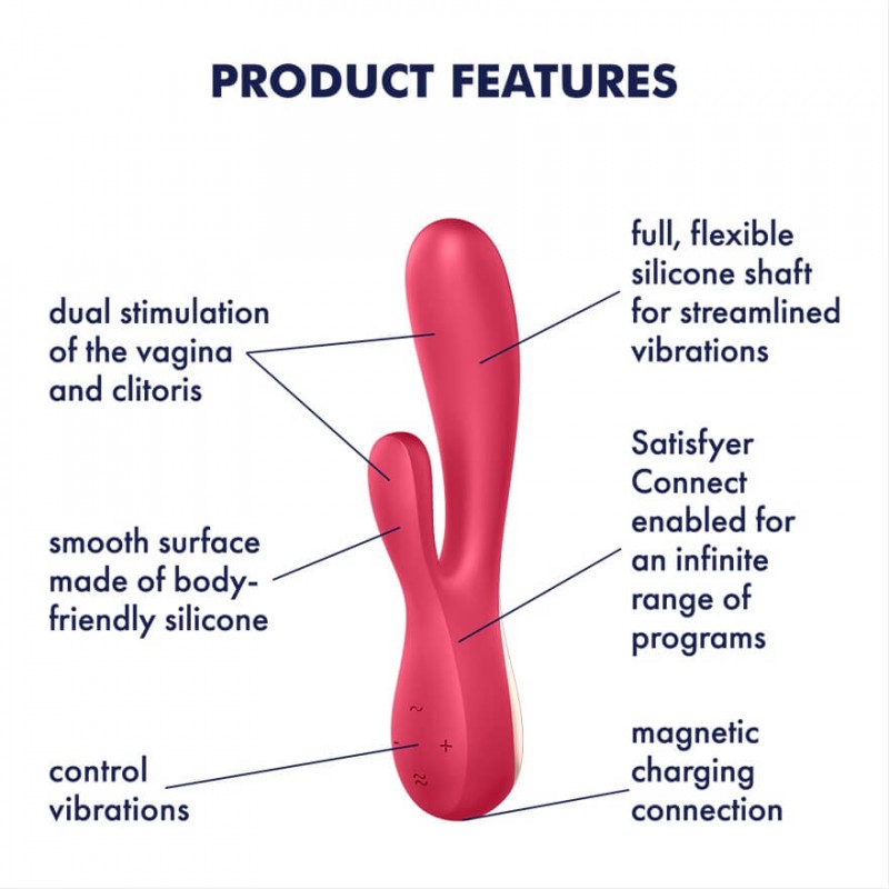 Satisfyer Mono Flex - okos vízálló vibrátor (piros) 87405 termék bemutató kép