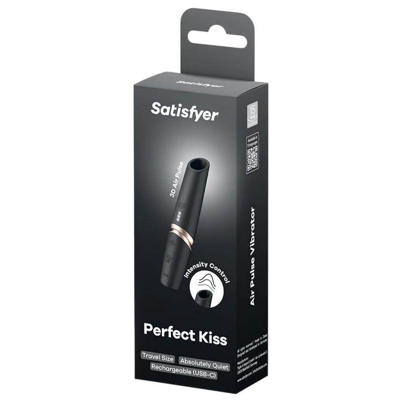 Satisfyer Perfect Kiss - rúzs vibrátor (fekete) 104404 termék bemutató kép