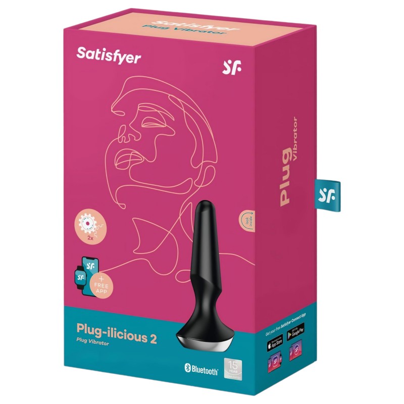 Satisfyer Plug-ilicious 2 - app-vezérelt anál vibrátor plug (fekete) 155540 termék bemutató kép