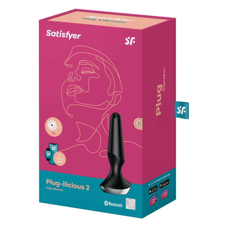 Satisfyer Plug-ilicious 2 – App-vezérelt análvibrátor (fekete) 46927 termék bemutató kép