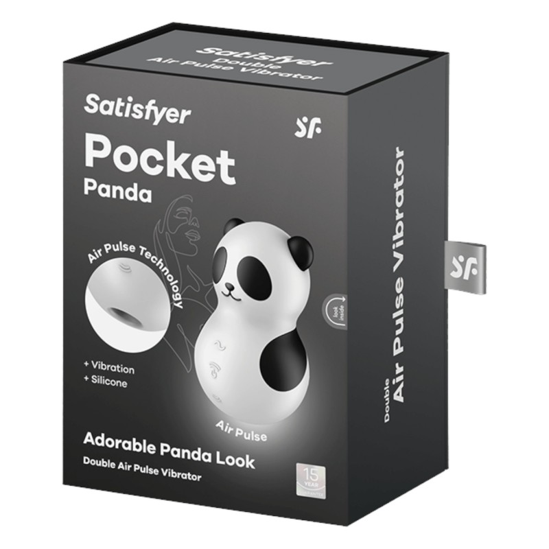 Satisfyer Pocket Panda - léghullámos csiklóizgató (fekete) 95350 termék bemutató kép