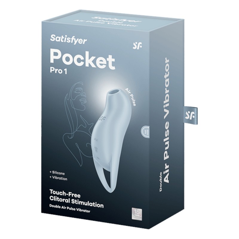Satisfyer Pocket Pro 1 - léghullámos csiklóizgató (kék) 91185 termék bemutató kép