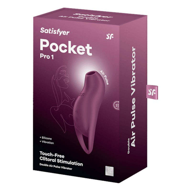 Satisfyer Pocket Pro 1 - akkus, léghullámos csiklóizgató (lila) 91191 termék bemutató kép