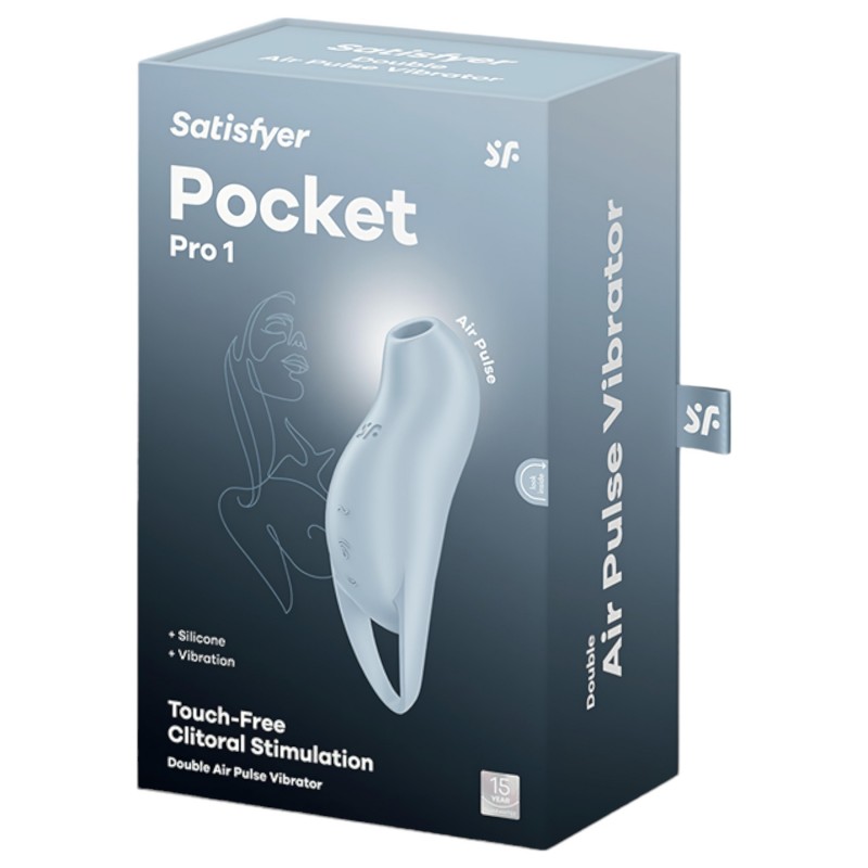 Satisfyer Pocket Pro 1 - léghullámos csiklóizgató (kék) 98661 termék bemutató kép