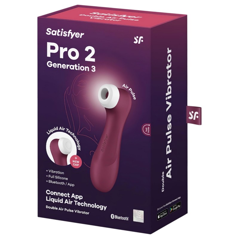 Satisfyer Pro 2 Gen3 - App-vezérelt léghullámos csiklóizgató (piros) 111207 termék bemutató kép