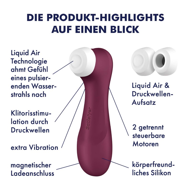 Satisfyer Pro 2 Gen3 - App-vezérelt léghullámos csiklóizgató (piros) 103374 termék bemutató kép