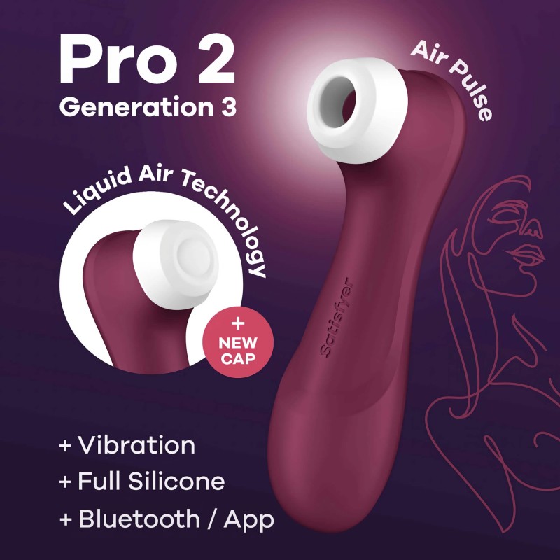 Satisfyer Pro 2 Gen3 - App-vezérelt léghullámos csiklóizgató (piros) 103378 termék bemutató kép