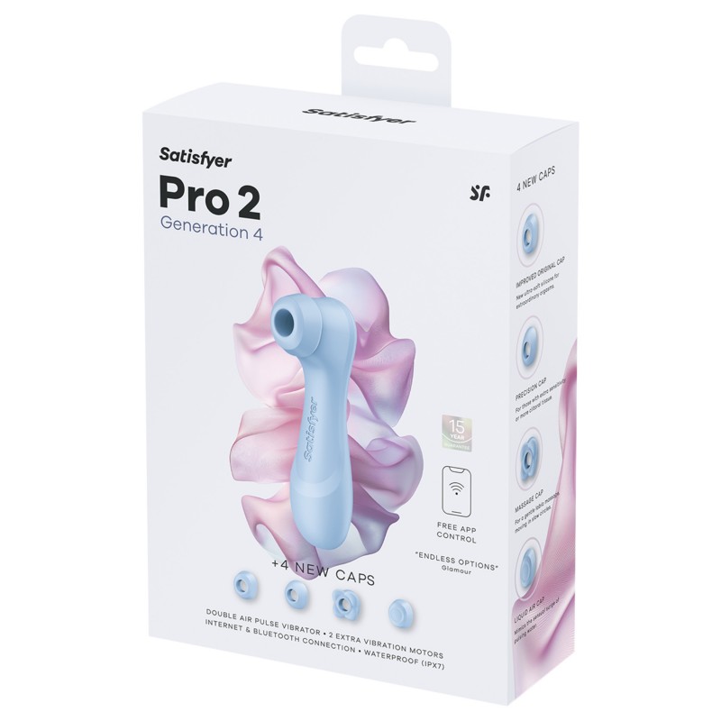Satisfyer Pro 2 Gen4 - App-vezérelt léghullámos csiklóizgató (kék) 170835 termék bemutató kép