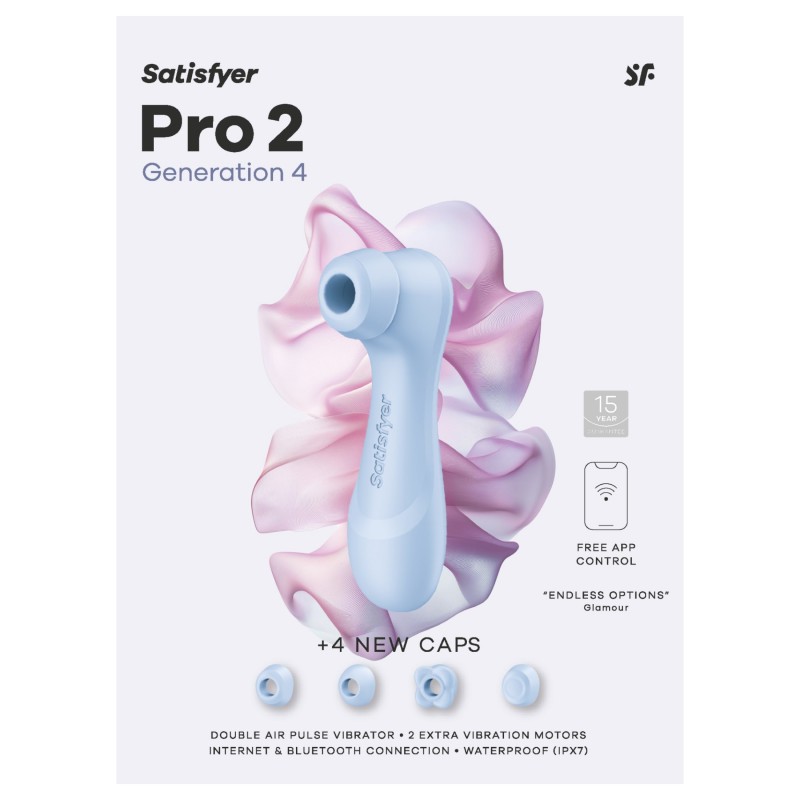 Satisfyer Pro 2 Gen4 - App-vezérelt léghullámos csiklóizgató (kék) 152297 termék bemutató kép